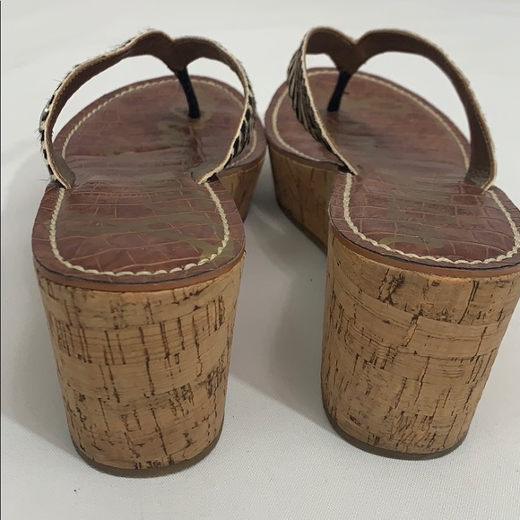 Sam Edelman cork platform wedge leather sandals - Picture 4 of 8